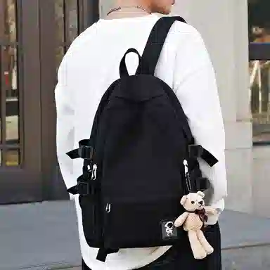 醇龙 百搭防泼水软料纯色小清新 牛津布 双肩包 男女同款情侣款 多色