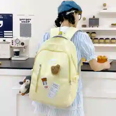 醇龙 大容量可套拉杆时尚潮流百搭 尼龙 双肩包 常规 女款 粉色/黄色/蓝色/黑色