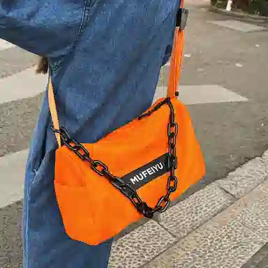 醇龙 休闲时尚潮流大容量 尼龙 单肩斜挎包 常规 男女同款情侣款 黑色/桔色/绿色/蓝色/紫色/白色