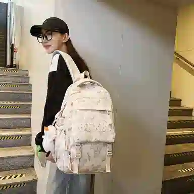 醇龙 书包初中生高颜值时尚潮流大学生背包高中生尼龙男女同款双肩包多色