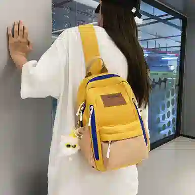 醇龙 胸包 男女同款 大学生简约旅行高中初中生 尼龙 多色