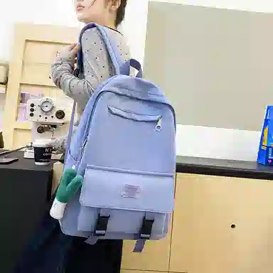 醇龙 可爱书包大容量初中生高中大学生背包简约休闲双肩包尼龙女款多色