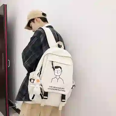 醇龙 日系大容量运动休闲初中生高中大学生校园 尼龙 书包背包双肩包 男女同款情侣款 多色