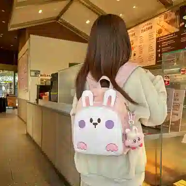 醇龙 幼儿园书包便携童趣宝宝背包卡通可爱小兔子 尼龙 双肩包 儿童款 白色/蓝色/紫色/粉色/黄色