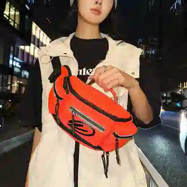 醇龙 时尚休闲日常 牛津纺 胸包 常规 男女同款情侣款 纯黑色/黑桔色/黑白色/桔色/绿色