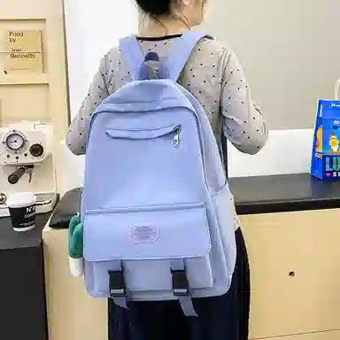 醇龙 可爱书包大容量初中生高中大学生背包简约休闲双肩包尼龙女款多色