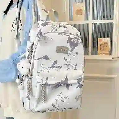 醇龙 简约百搭时尚 尼龙 双肩包 男女同款情侣款 粉色/红色/黑色/灰色/绿色