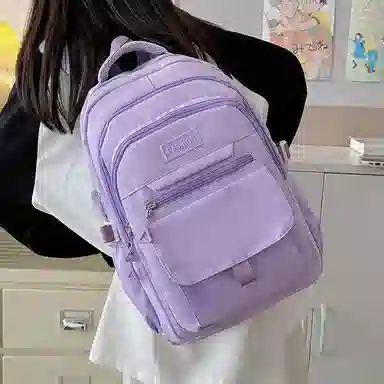 醇龙 简约百搭大容量 尼龙 双肩包 常规 女款 白色/蓝色/黑色/紫色/灰色