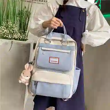 醇龙 初中少女卡通韩版高中学生三到五六年级小学生 尼龙 背包双肩包 常规 女款 绿色/蓝色/紫色/粉色/黑色