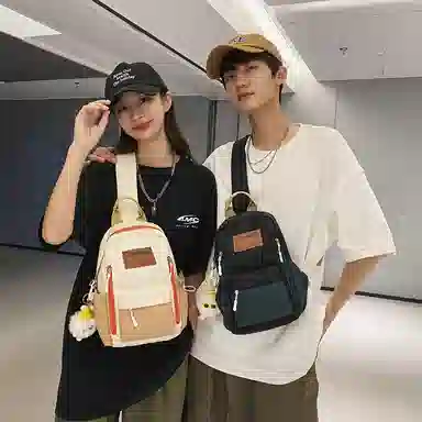 醇龙 胸包 男女同款 大学生简约旅行高中初中生 尼龙 多色