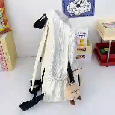 醇龙 简约百搭学院风 灯芯绒 书包背包双肩包 女款 多色