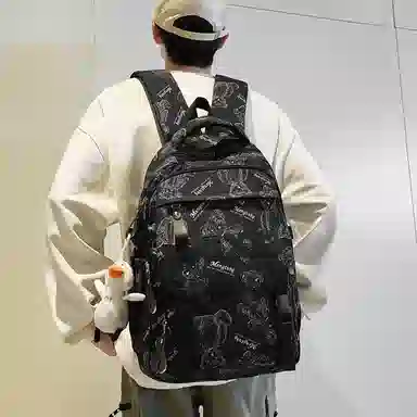 醇龙 书包初中生高颜值时尚潮流大学生背包高中生尼龙男女同款双肩包多色