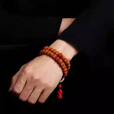 赤藤 新中式国潮高级文玩盘玩念珠时来运转精品文玩佛念珠雕刻貔貅文玩 金刚菩提 手串 男女同款情侣款