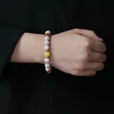 赤藤 福气满满吉祥如意万事顺意一帆风顺新中式国潮风传统复古高级感文玩盘玩高瓷顺白原籽佛珠#好运 星月菩提 手串 男女同款情侣款