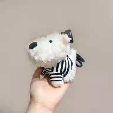 如花梦 可爱满分 西高地小狗包包挂饰卡通潦草小狗公仔 毛绒 钥匙扣 男女同款情侣款