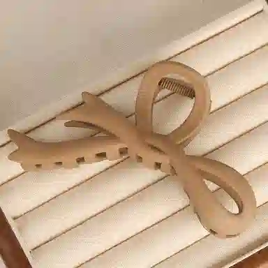 如花梦 美拉德磨砂蝴蝶结日韩高级感 亚克力鲨鱼夹 日常百搭发夹 女款