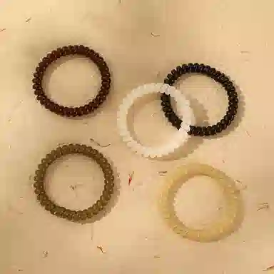 如花梦 高弹力耐用不伤发 莫兰迪色电话线 亚克力 发圈 女款