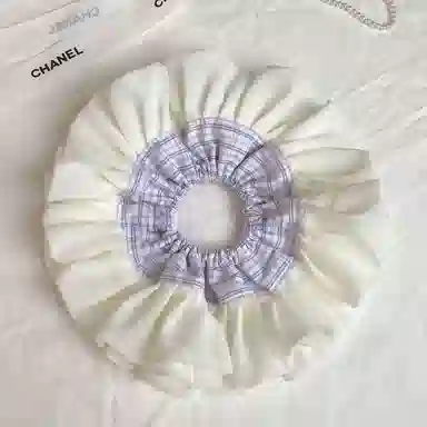 如花梦 奶油缎面褶皱高级感甜美公主感 网纱 发圈 女款