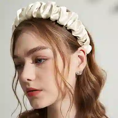 如花梦 高颅顶神器复古褶皱发箍夏季发卡显脸小洗脸化妆发饰 日常头箍 女款