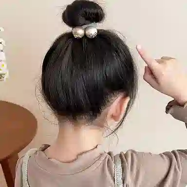 如花梦 可爱小女孩蝴蝶结珍珠发饰发绳 日常高弹力小孩子不伤发发圈 儿童百搭马尾丸子头皮筋头绳 女款