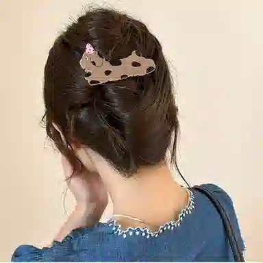 如花梦 可爱小猫高端丸子头 亚克力 发夹 女款