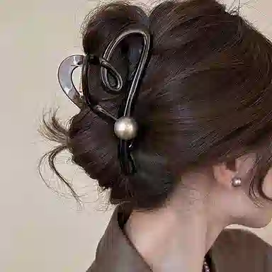 如花梦 设计感线条爱心上班通勤用后脑勺 发夹 女款 多色可选