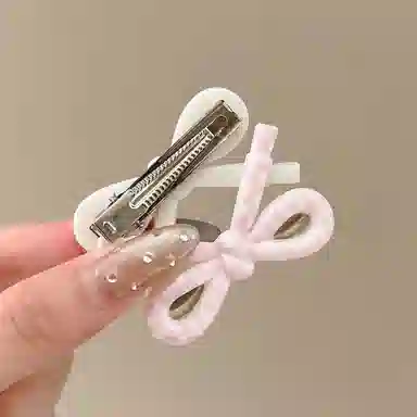 如花梦 甜美小清新蝴蝶结边夹侧边碎发刘海 亚克力 发夹 女款