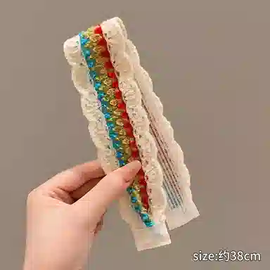 如花梦 复古针织刺绣花朵 布艺 发带 女款