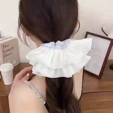 如花梦 奶油缎面褶皱高级感甜美公主感 网纱 发圈 女款