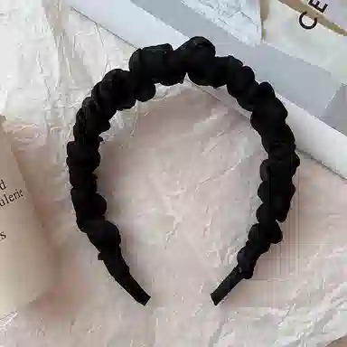 如花梦 高级感 小香风气质百搭防滑褶皱波浪 布艺 发箍 女款