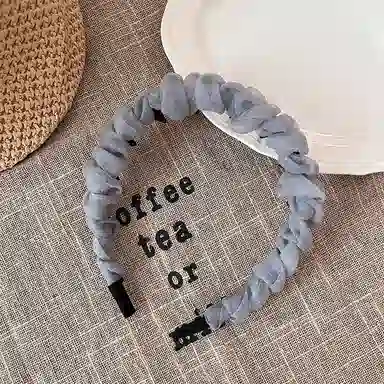 如花梦 高级感 小香风气质百搭防滑褶皱波浪 布艺 发箍 女款