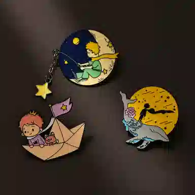 如花梦 超可爱  创意钓星星系列卡通徽章包包 合金 胸针 男女同款情侣款