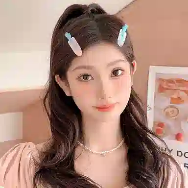 如花梦 甜美可爱果汁无痕边夹侧边刘海夹化妆夹头饰碎发一字夹 亚克力 发夹 女款