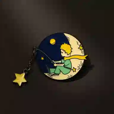 如花梦 超可爱  创意钓星星系列卡通徽章包包 合金 胸针 男女同款情侣款