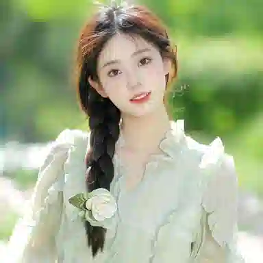 如花梦 森系浪漫山茶花甜美超仙花朵薄荷绿大肠小清新扎头发 布艺 发圈 女款