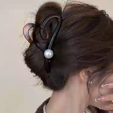 如花梦 设计感线条爱心上班通勤用后脑勺 发夹 女款 多色可选