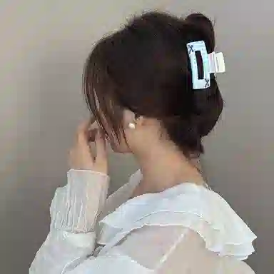 如花梦 奶油少女系列 碎花格纹甜美蝴蝶结发饰抓夹后脑勺鲨鱼夹 醋酸 发夹 女款 多款可选