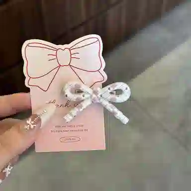 如花梦 甜美小清新蝴蝶结边夹侧边碎发刘海 亚克力 发夹 女款