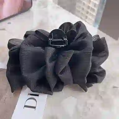 如花梦 双面网纱大号蝴蝶结发饰发夹 云朵泡泡后脑勺鲨鱼夹 高级感优雅轻奢盘发抓夹 女款