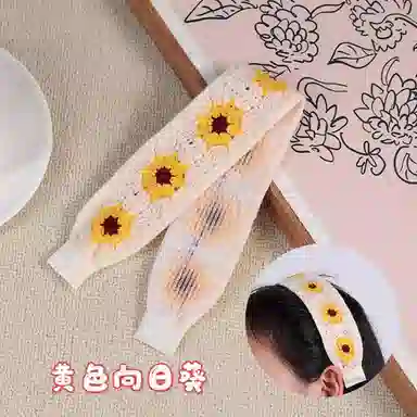 如花梦 复古针织刺绣花朵 布艺 发带 女款