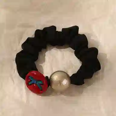 如花梦 法式蝴蝶结小狗 高弹力耐用#好运 布艺 发圈 女款