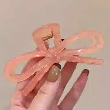 如花梦 氛围感蝴蝶结甜美 亚克力 发夹 女款