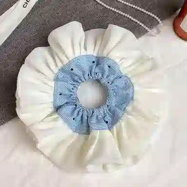 如花梦 奶油缎面褶皱高级感甜美公主感 网纱 发圈 女款