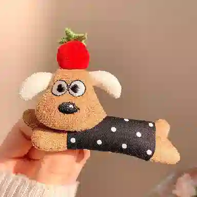 如花梦 可爱万岁 软萌小狗波点侧边夹碎发刘海夹 布艺 发夹 女款