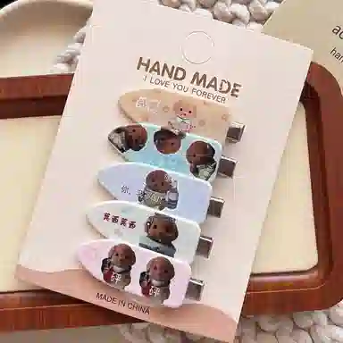 如花梦 可爱奶油风小鼻嘎额前刘海侧边夹 甜美粉色少女心无痕 发夹 女款