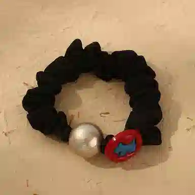 如花梦 法式蝴蝶结小狗 高弹力耐用#好运 布艺 发圈 女款