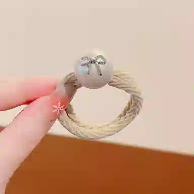 如花梦 可爱小女孩蝴蝶结珍珠发饰发绳 日常高弹力小孩子不伤发发圈 儿童百搭马尾丸子头皮筋头绳 女款