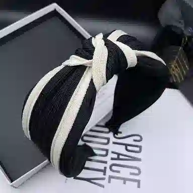 如花梦 小香风 秋冬针织宽边打结头箍高颅顶头饰 布艺 发箍 女款