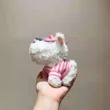 如花梦 可爱满分 西高地小狗包包挂饰卡通潦草小狗公仔 毛绒 钥匙扣 男女同款情侣款