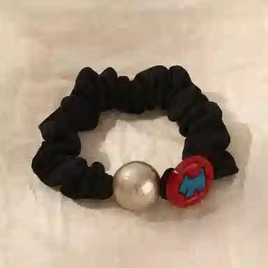 如花梦 法式蝴蝶结小狗 高弹力耐用#好运 布艺 发圈 女款